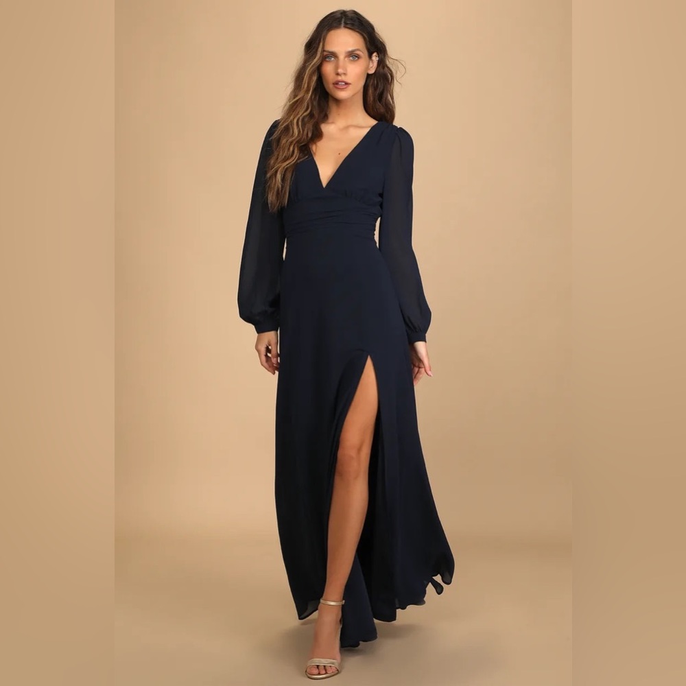 Lulu’s Love You So Long Sleeve Maxi Dress Size Small